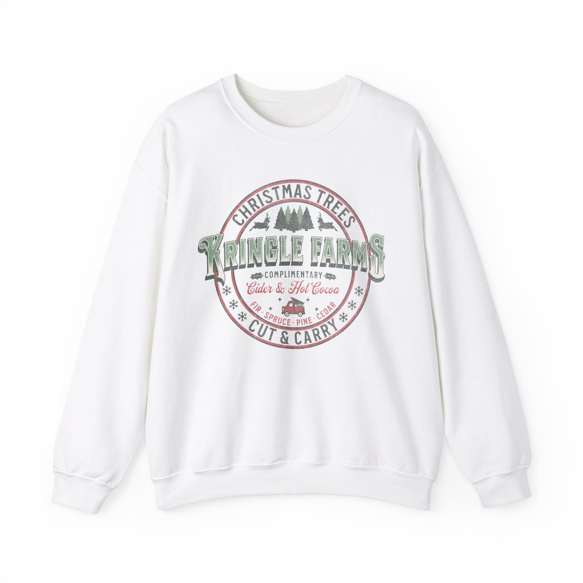 Christmas Tree Farm Shirt, Family Holiday Tradition Tree Cutting Shirt, Family Christmas Vacation Shirts, Christmas Tree Decorating Shirts Sweatshirt Printify S White 