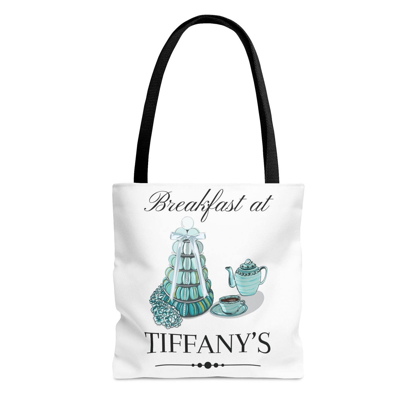 NEW Breakfast at Tiffany's Tote Bag, Classic Audrey Crew Girls Brunching Shopping Weekend Tote, Book, Library, Grocery, Vacation Travel Bag Bags Printify Small  