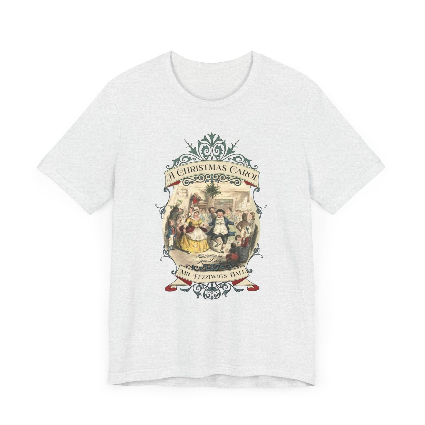 A Christmas Carol TShirt, Vintage Charles Dickens Victorian, Scrooge Fezziwig's Ball, Holiday Tradition X-Mas Movie T-shirt Bookish Christmas T-Shirt Printify   