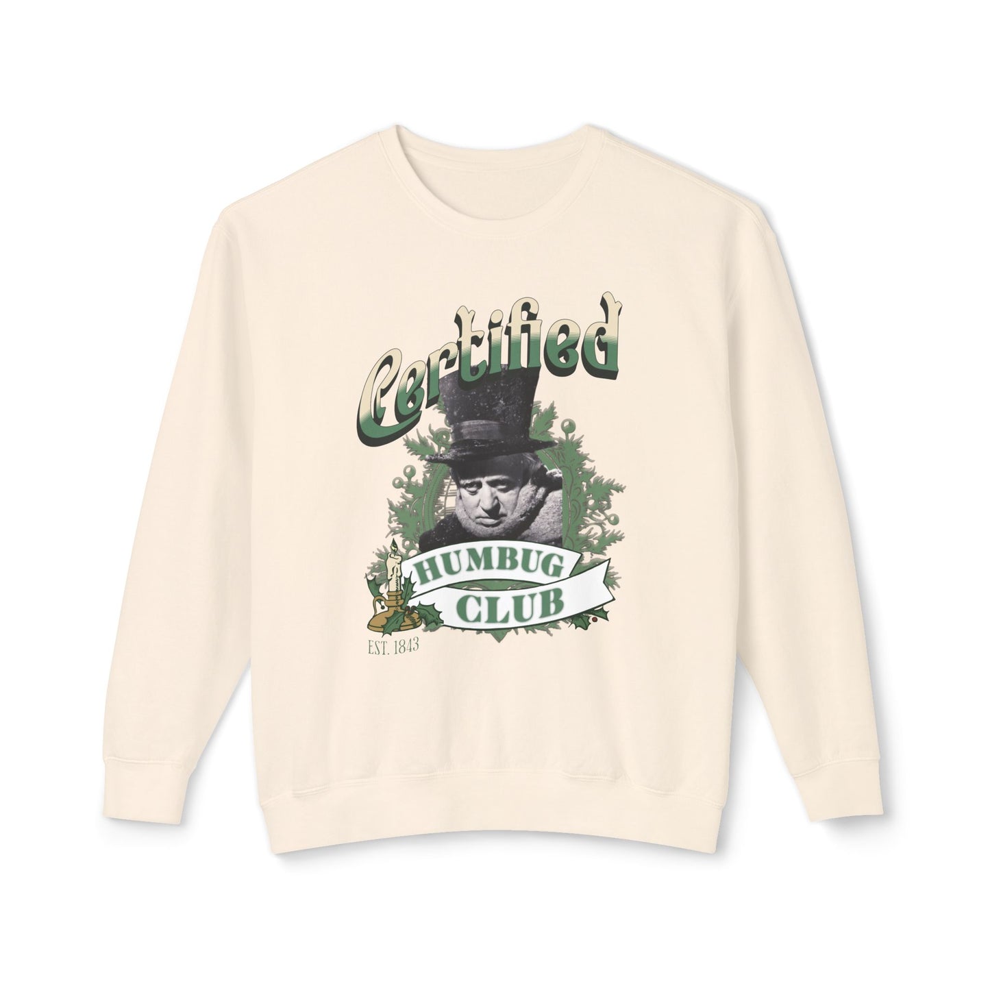 A Christmas Carol Sweatshirt Certified Humbug Club Crewneck, Funny Holiday Sweater, Unisex Gift, Casual Wear, Cozy Outfit, Christmas Jumper Sweatshirt Printify Ivory S