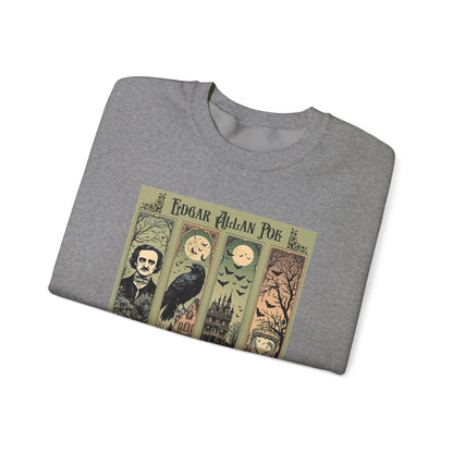 Edgar Allan Poe Sweatshirt The Raven Nevermore Gothic Horror Sweater Dark Academia Macabre Halloween Gift for Book Lovers Birthday Christmas