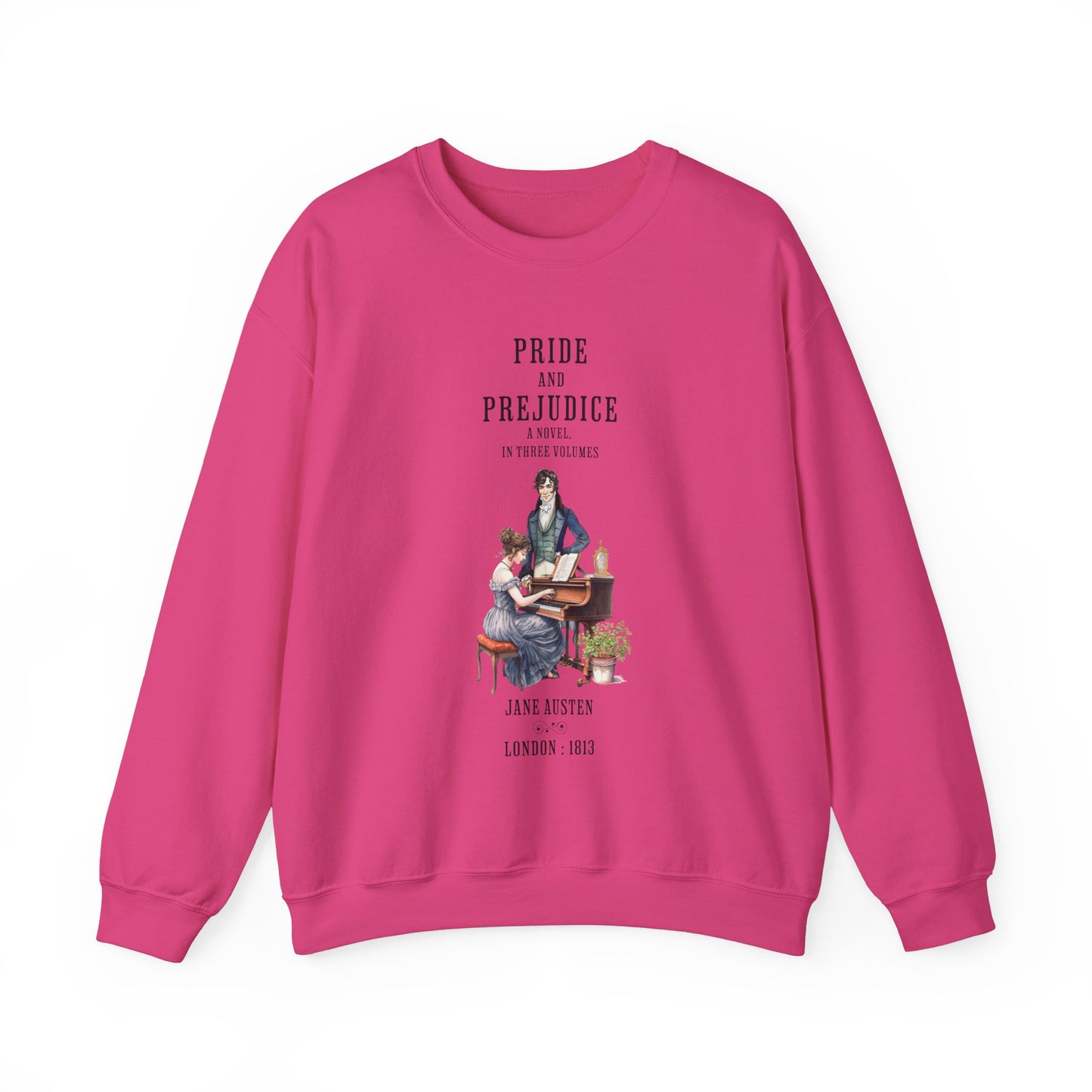 Jane Austen Sweatshirt, Pride & Prejudice Historical Romance Sweater, Bookish Literary Jane Austen Fan Art Gift for Her, Bookclub Shirt Sweatshirt Printify S Heliconia 