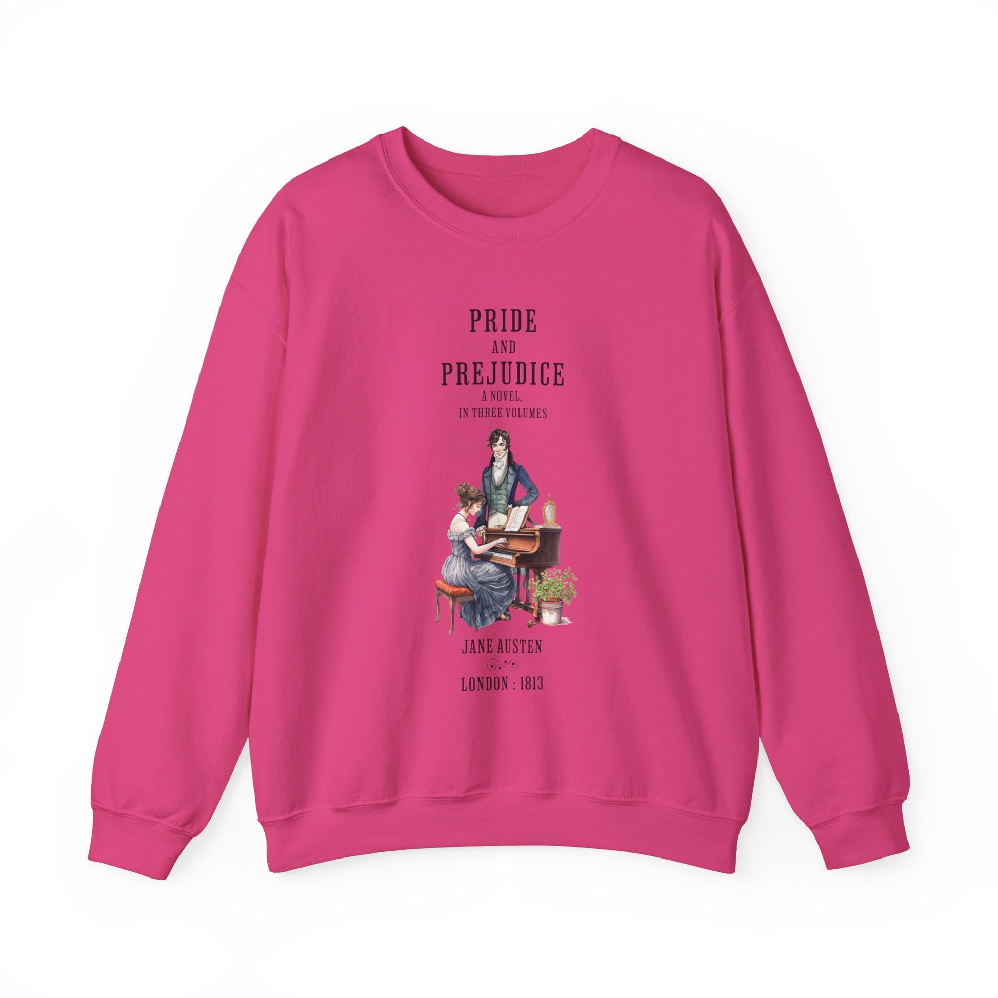 Jane Austen Sweatshirt, Pride & Prejudice Historical Romance Sweater, Bookish Literary Jane Austen Fan Art Gift for Her, Bookclub Shirt Sweatshirt Printify S Heliconia 