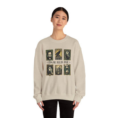 Edgar Allan Poe Sweatshirt The Raven Nevermore Gothic Horror Sweater Dark Academia Macabre Halloween Gift for Book Lovers Birthday Christmas Sweatshirt Printify