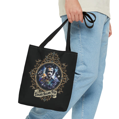 Edgar Allan Poe Tote Bag, Vintage Poet, Poetry Lover Shoulder Bag, Dark Academia, Literary, Bookish, Bookclub Gift, Fall Autumn Project Bag Bags Printify   