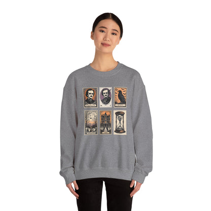 Edgar Allan Poe Sweatshirt The Raven Nevermore Gothic Horror Sweater Dark Academia Macabre Halloween Gift for Book Lovers Birthday Christmas