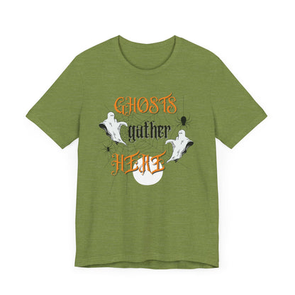 Halloween Ghosts and Spiders & TShirt, Spooky Season Tee,  Trick or Treating Shirt, Halloween Party T-Shirt, Creepy Autumn Style T Shirt T-Shirt Printify   