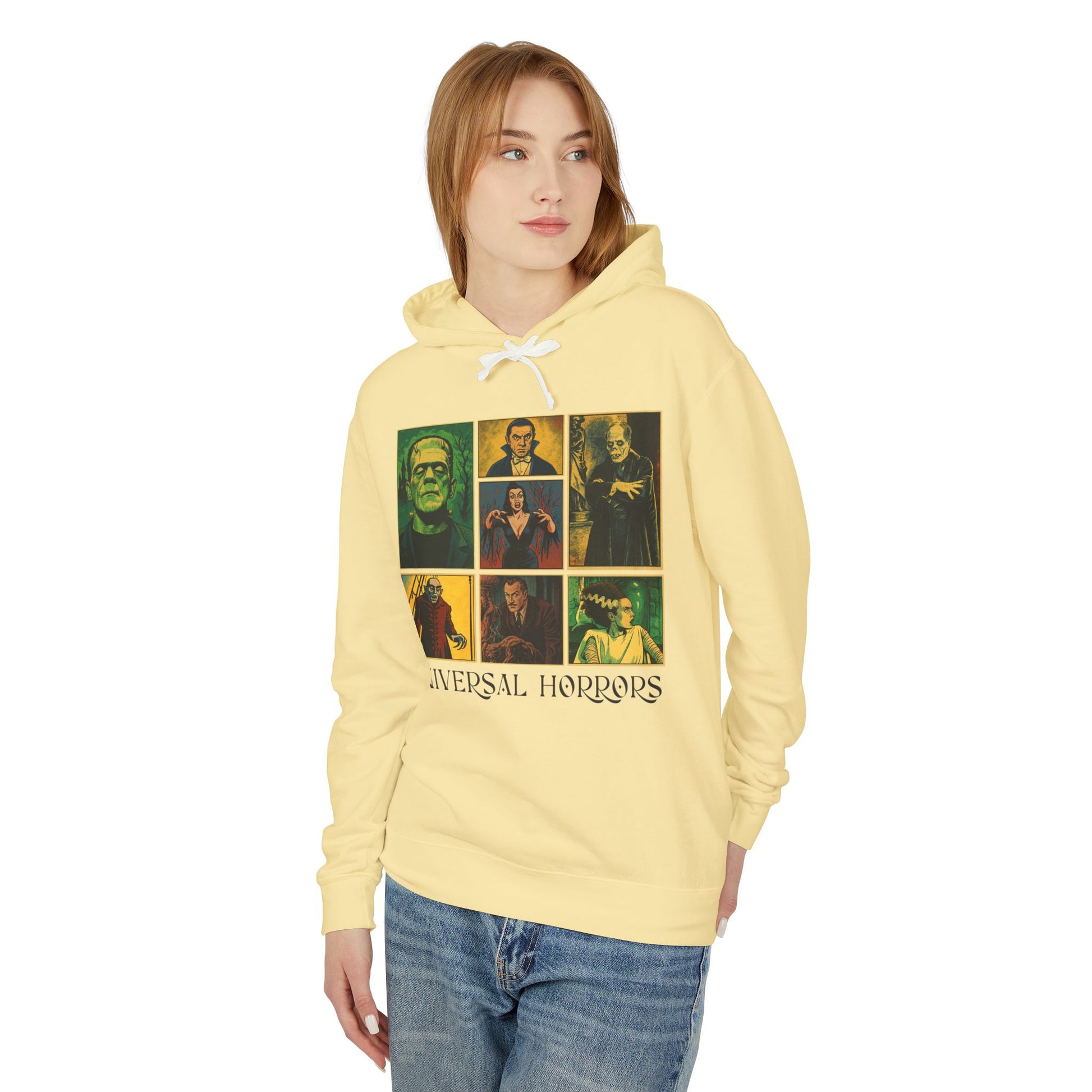 Universal Horrors Unisex Hooded Sweatshirt - Spooky Apparel for Halloween, Horror Fans, Movie Lovers, Cozy Wear, Gift Hoodie Printify