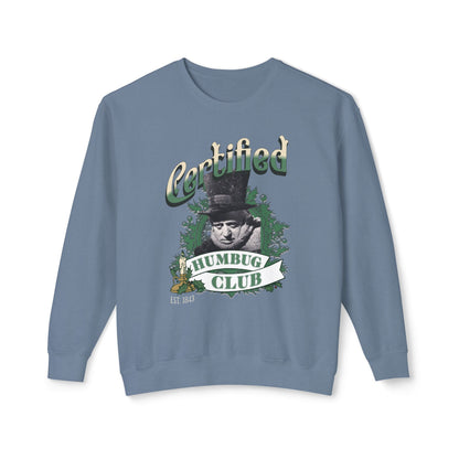 A Christmas Carol Sweatshirt Certified Humbug Club Crewneck, Funny Holiday Sweater, Unisex Gift, Casual Wear, Cozy Outfit, Christmas Jumper Sweatshirt Printify Blue Jean S