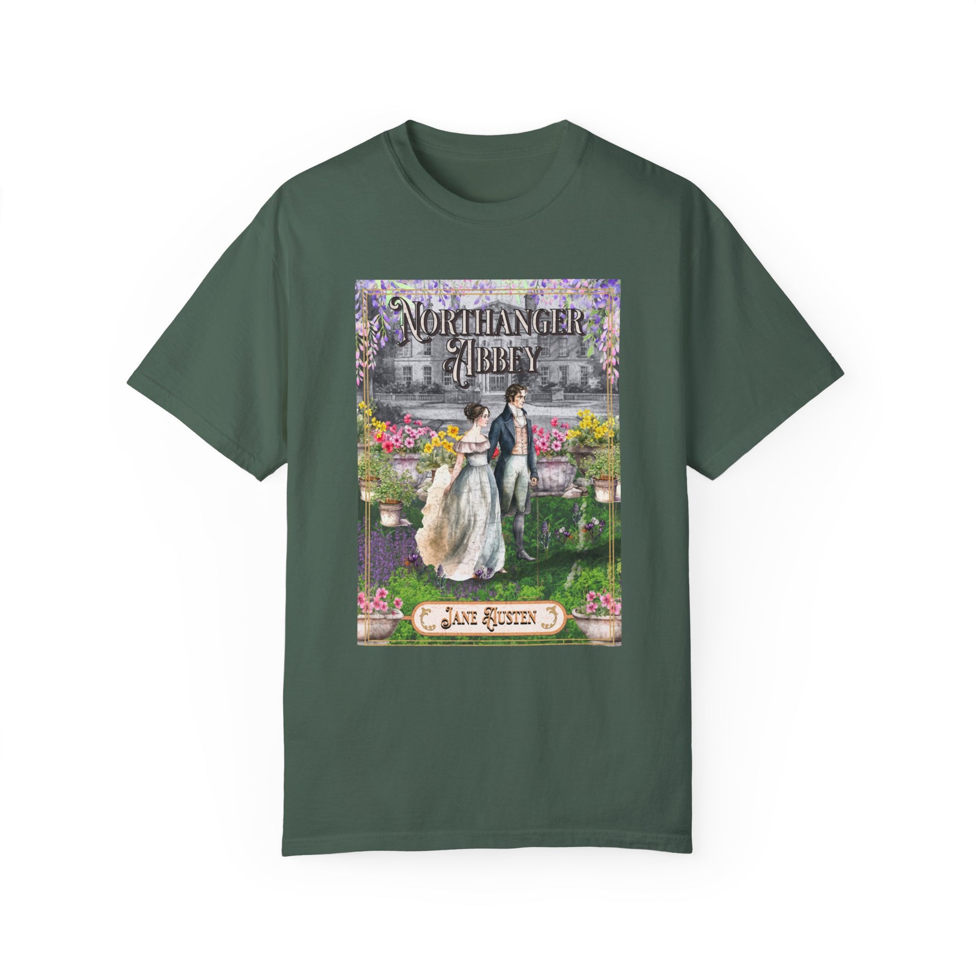 Jane Austen Comfort Colors TShirt, Northanger Abbey Historical Romance, Bookish Literary Jane Austen Fan Art Gift, Gift for Her Bookclub Tee T-Shirt Printify Blue Spruce S 