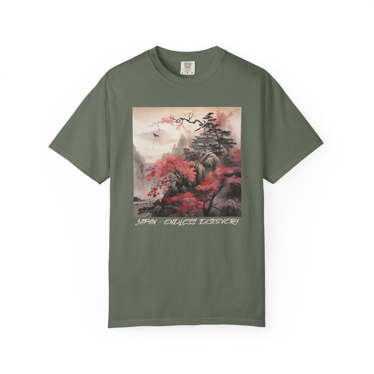 Japanese Mountain T-Shirt Pretty Sumi-e Style Japan Landscape Ink Painting Gift For Her Japanese Vacation Vintage Japanese Aesthetic Tee