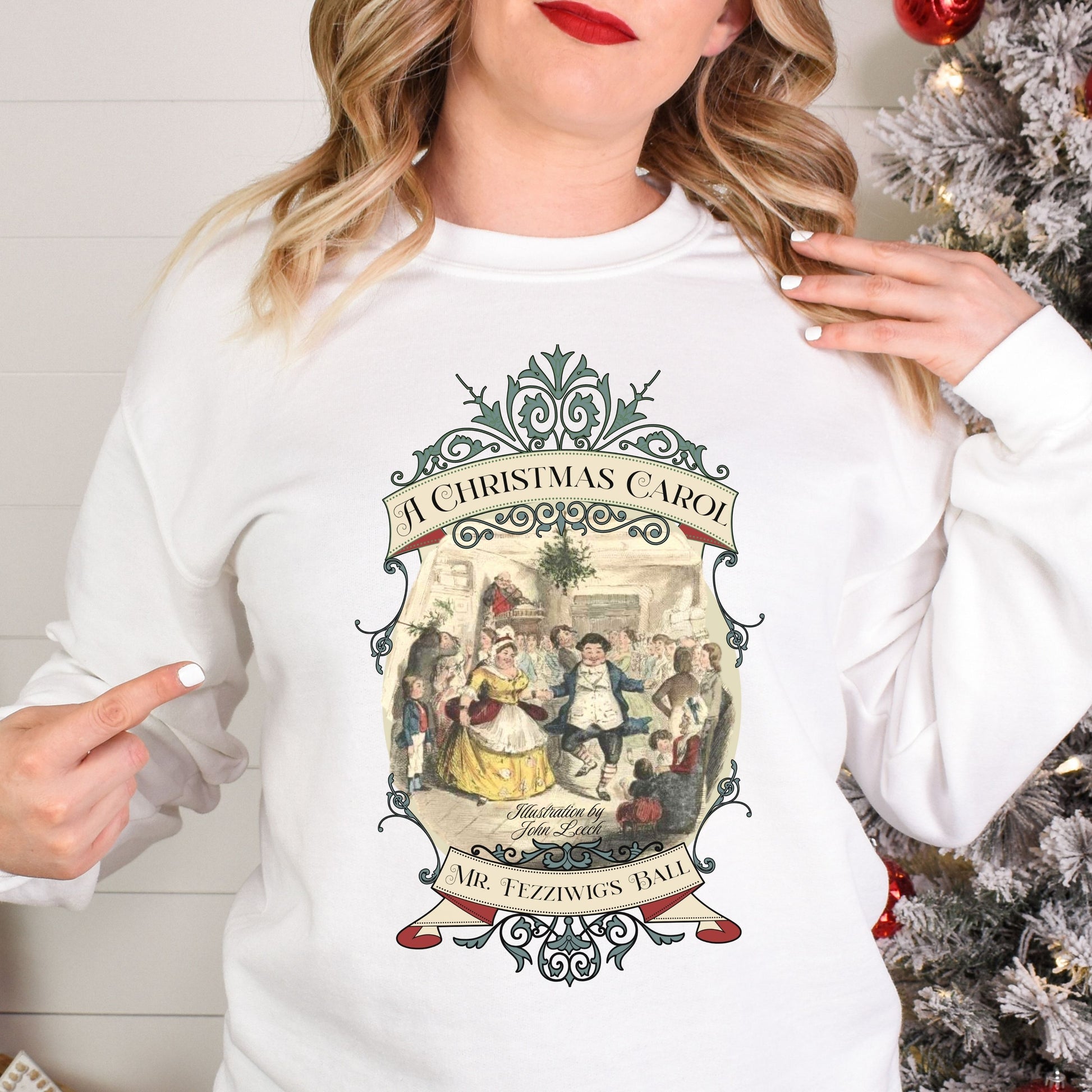 A Christmas Carol Shirt, Vintage Charles Dickens Victorian, Scrooge Fezziwig's Ball, Holiday Tradition X-Mas Movie Sweater Bookish Christmas Sweatshirt Printify   