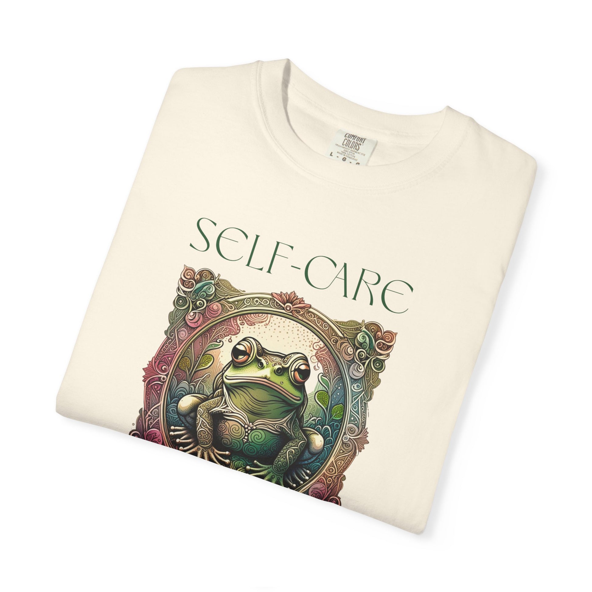 Green Yoga Frog Self-Care Is Toad-ally Important Unisex T-Shirt, Casual Wear, Highlander Fan Gift, T-Shirt Printify