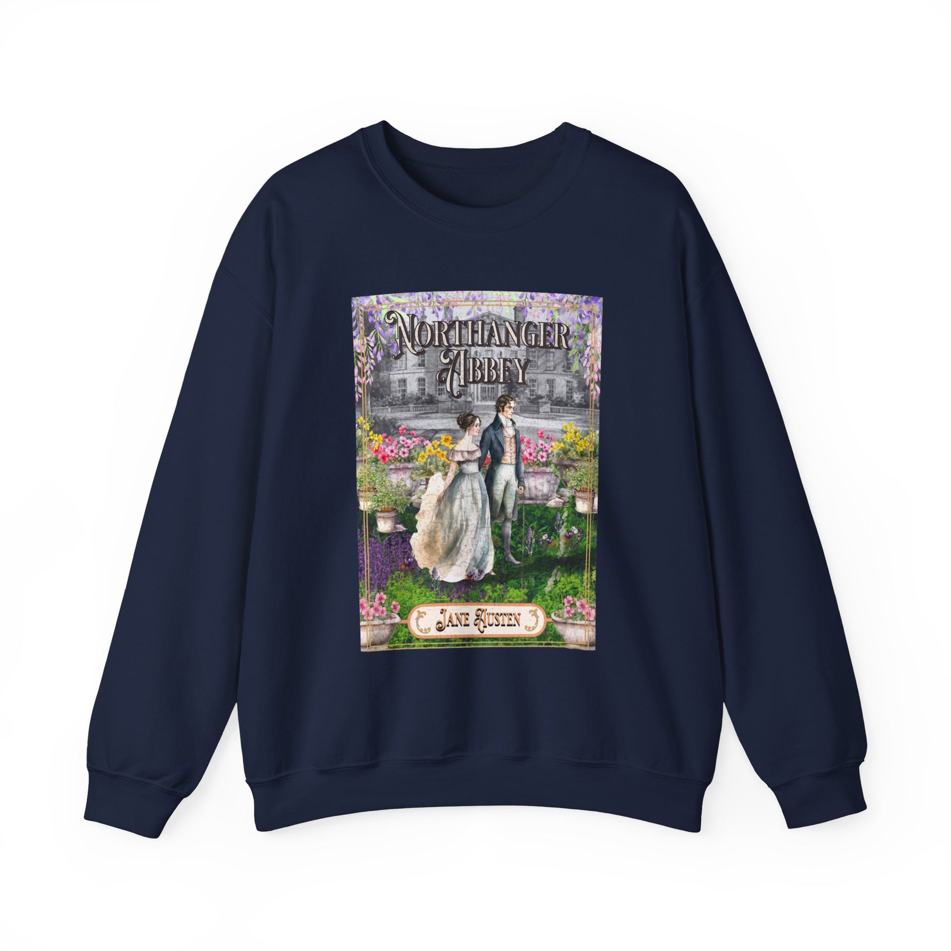 Jane Austen Sweatshirt, Northanger Abbey Historical Romance Sweater, Bookish Literary Jane Austen Fan Art Gift, Gift for Her, Bookclub Shirt Sweatshirt Printify S Navy 