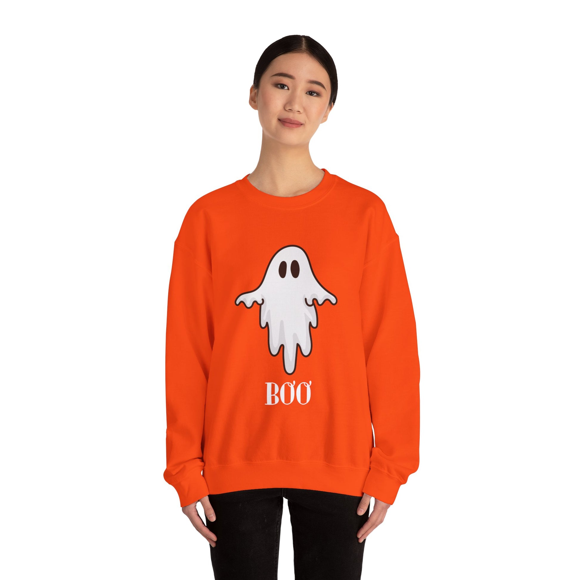 Halloween Ghost Sweatshirt, Cute Ghost Shirt, Spooky Season Sweater, Halloween Party, Autumn or Fall Style Top, Trick or Treating Style, Sweatshirt Printify   