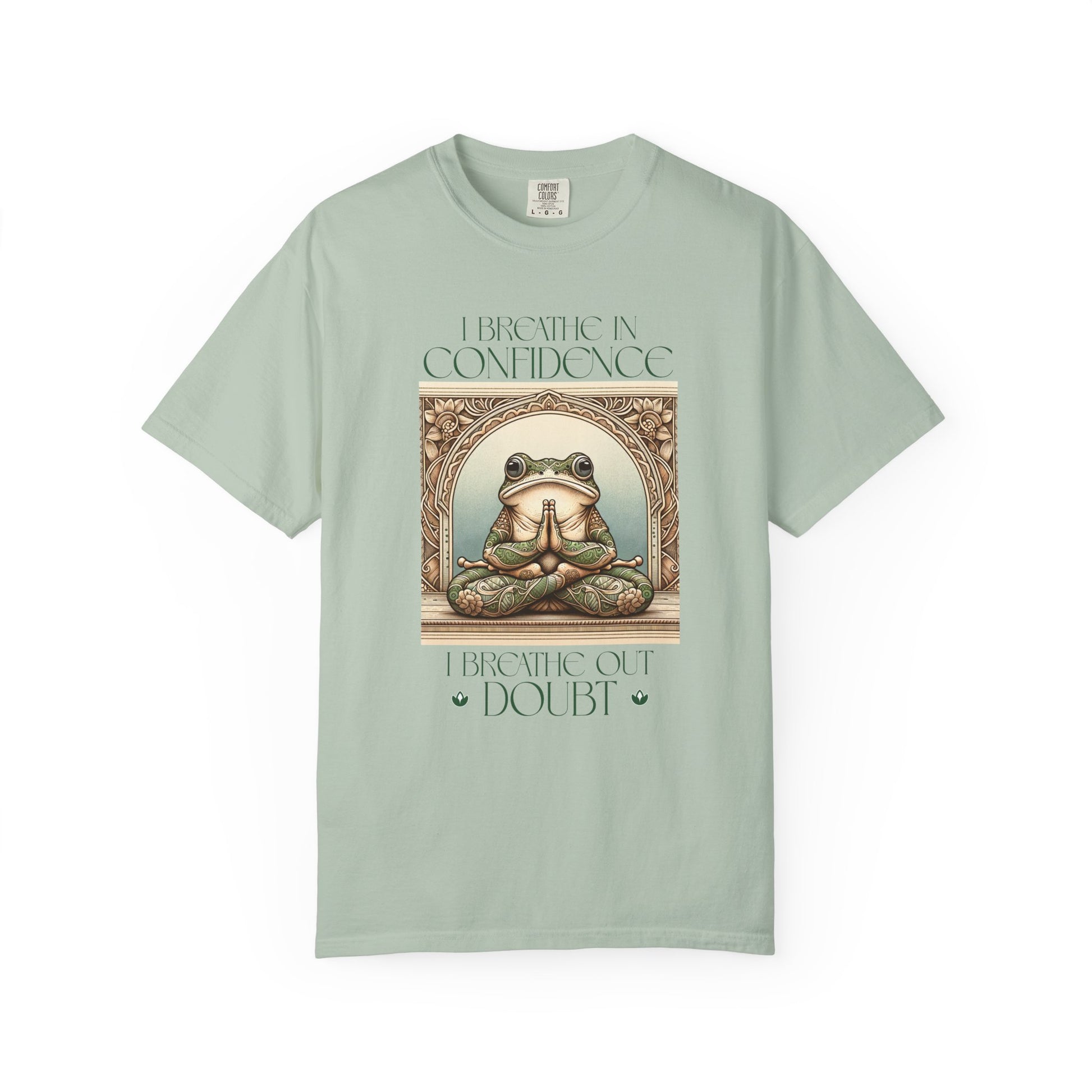 Yoga Frog Breath in Confidence Green Unisex T-Shirt, Casual Wear, Highlander Fan Gift, Comfortable Graphic Tee T-Shirt Printify Bay S