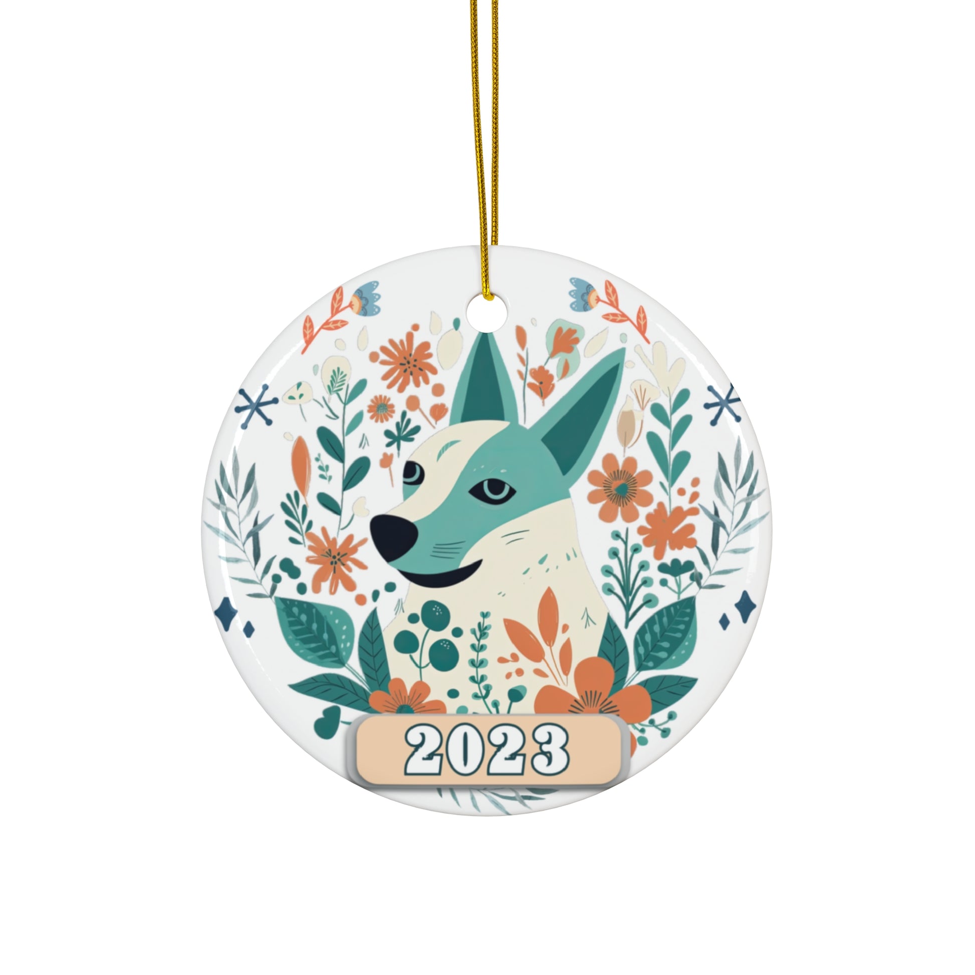 Christmas 2023 Ornament, Scandinavian, Swedish Dog Decor, Holiday Gift Idea, Heirloom Keepsake, Host Gift Exchange, Family Xmas Tree Bauble Home Decor Printify Circle One Size 