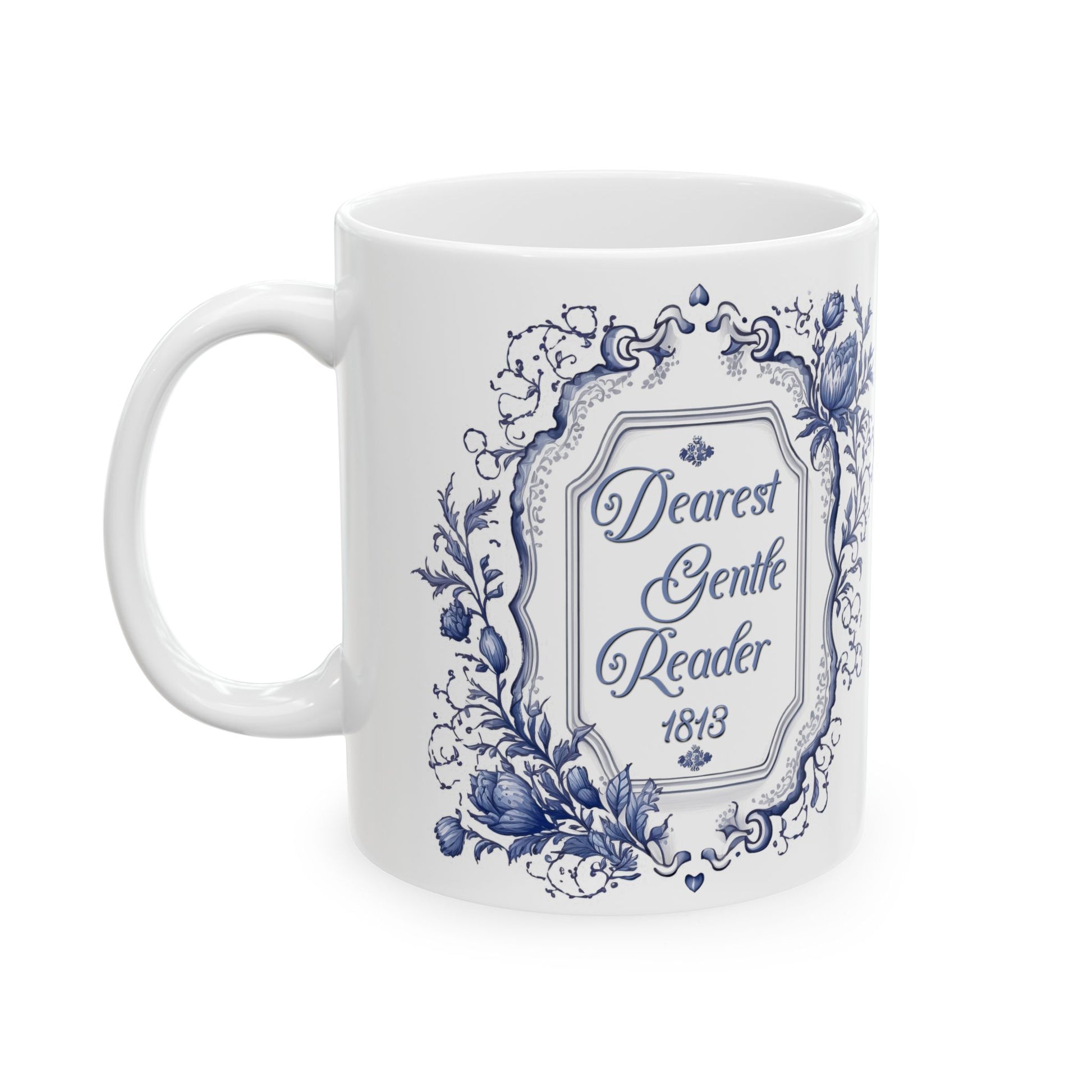 Dearest Gentle Reader Tea Cup Coffee Mug Regency England Society Papers Gift For Bridgerton Fan Historical Romance Reader Bookclub Gift BFF Mug Printify 11oz  