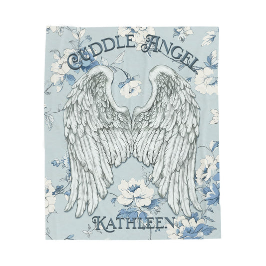 Custom Angel Wings Cuddle Plush Blanket Cozy Throw for Spiritual Gift for Birthday Christmas Gift for Mom or Best Girl Friends Angelic Love All Over Prints Printify 50" × 60"