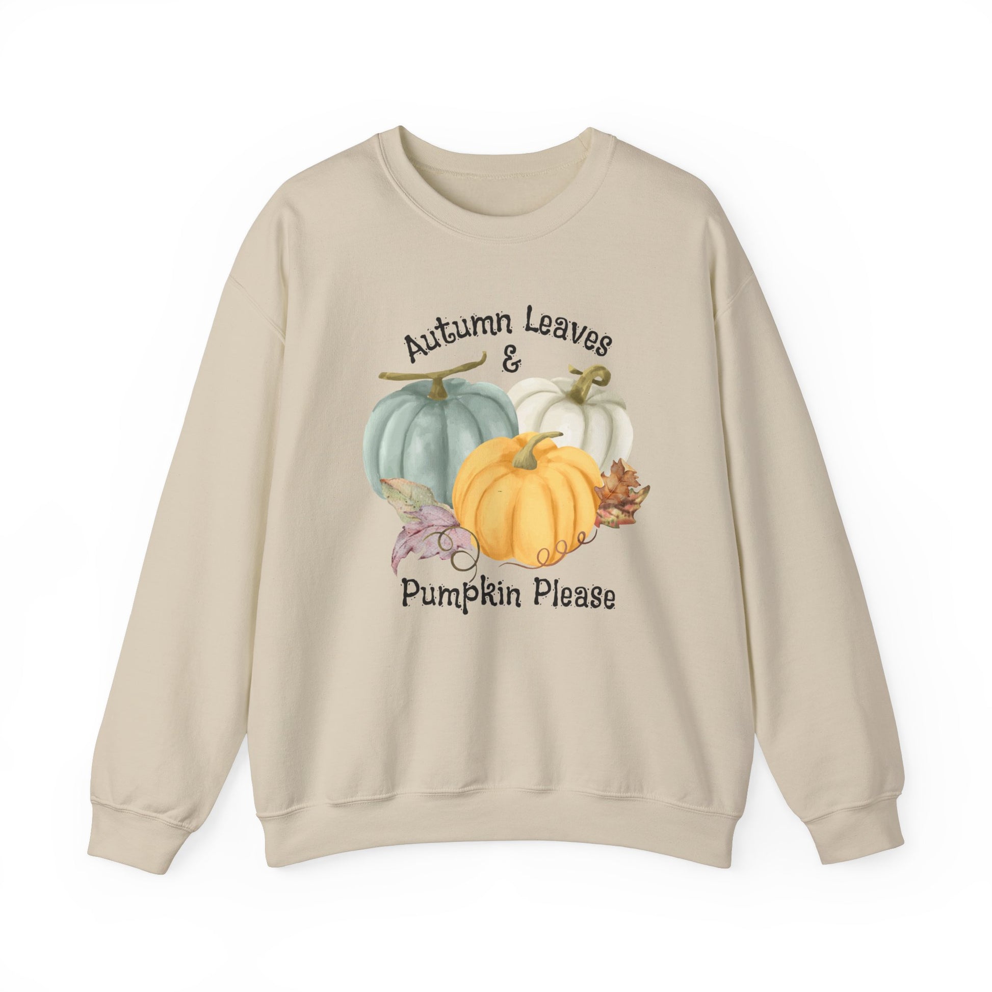 Halloween Pumpkin Sweatshirt, Vintage Autumn Pumpkins Shirt, Spooky Season Sweater, Fall Squash, Autumn Style Sweatshirt Sweatshirt Printify S Sand 