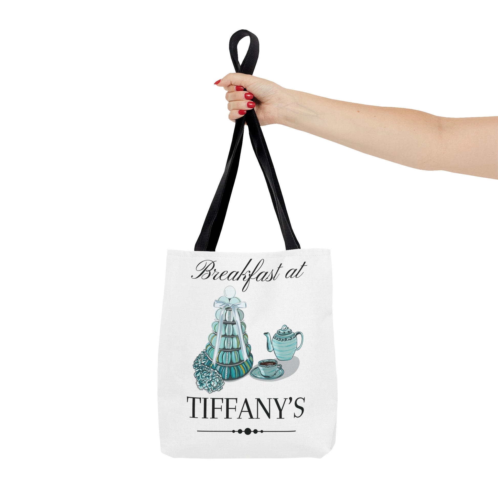 NEW Breakfast at Tiffany's Tote Bag, Classic Audrey Crew Girls Brunching Shopping Weekend Tote, Book, Library, Grocery, Vacation Travel Bag Bags Printify   