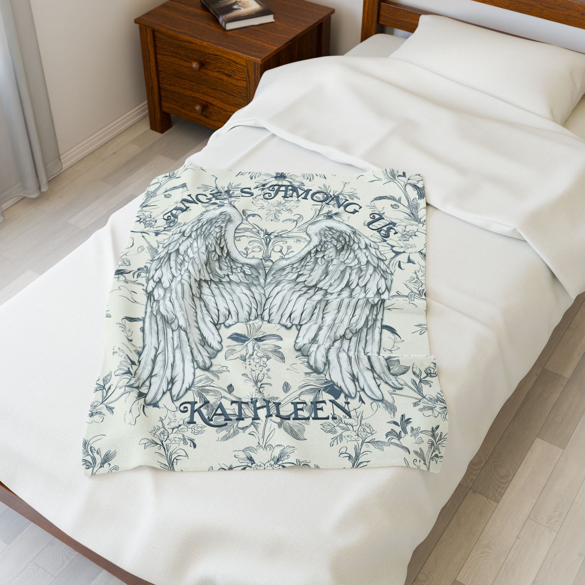 Custom Angel Wings Cuddle Plush Blanket Cozy Throw for Spiritual Gift for Birthday Christmas Gift for Mom or Best Girl Friends Angelic Love All Over Prints Printify