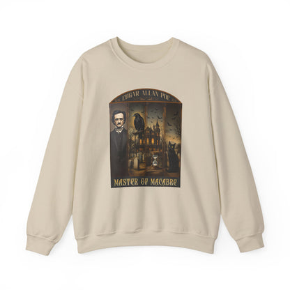 Edgar Allan Poe Sweatshirt The Raven Nevermore Gothic Horror Sweater Dark Academia Macabre Halloween Gift for Book Lovers Birthday Christmas Sweatshirt Printify Sand S