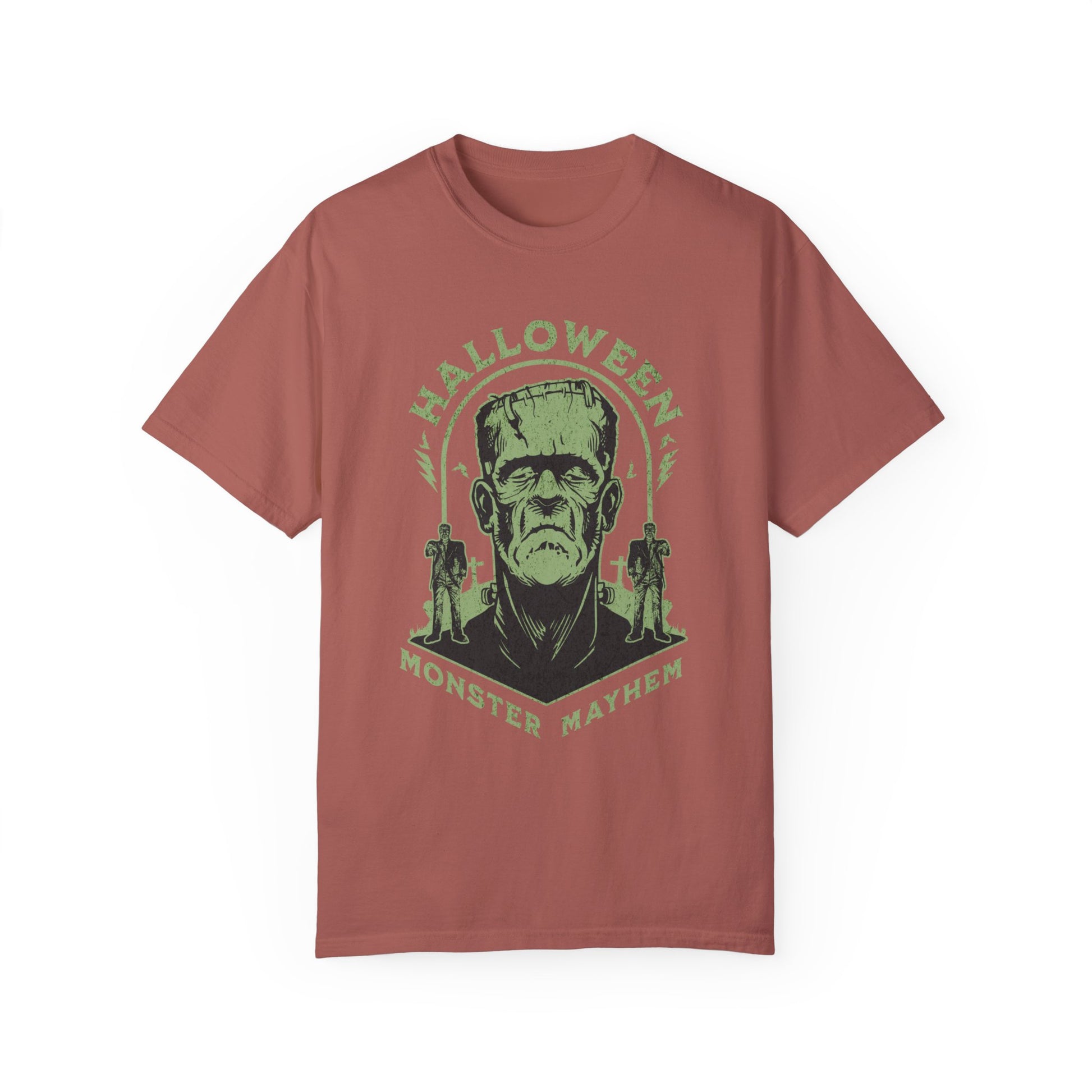 Vintage Halloween Frankenstein Monster Graphic Tee, Creepy Spooky Book Lover Gift, Horror Movie, Fall Festival Party Comfort Colors T Shirt. T-Shirt Printify Cumin S 