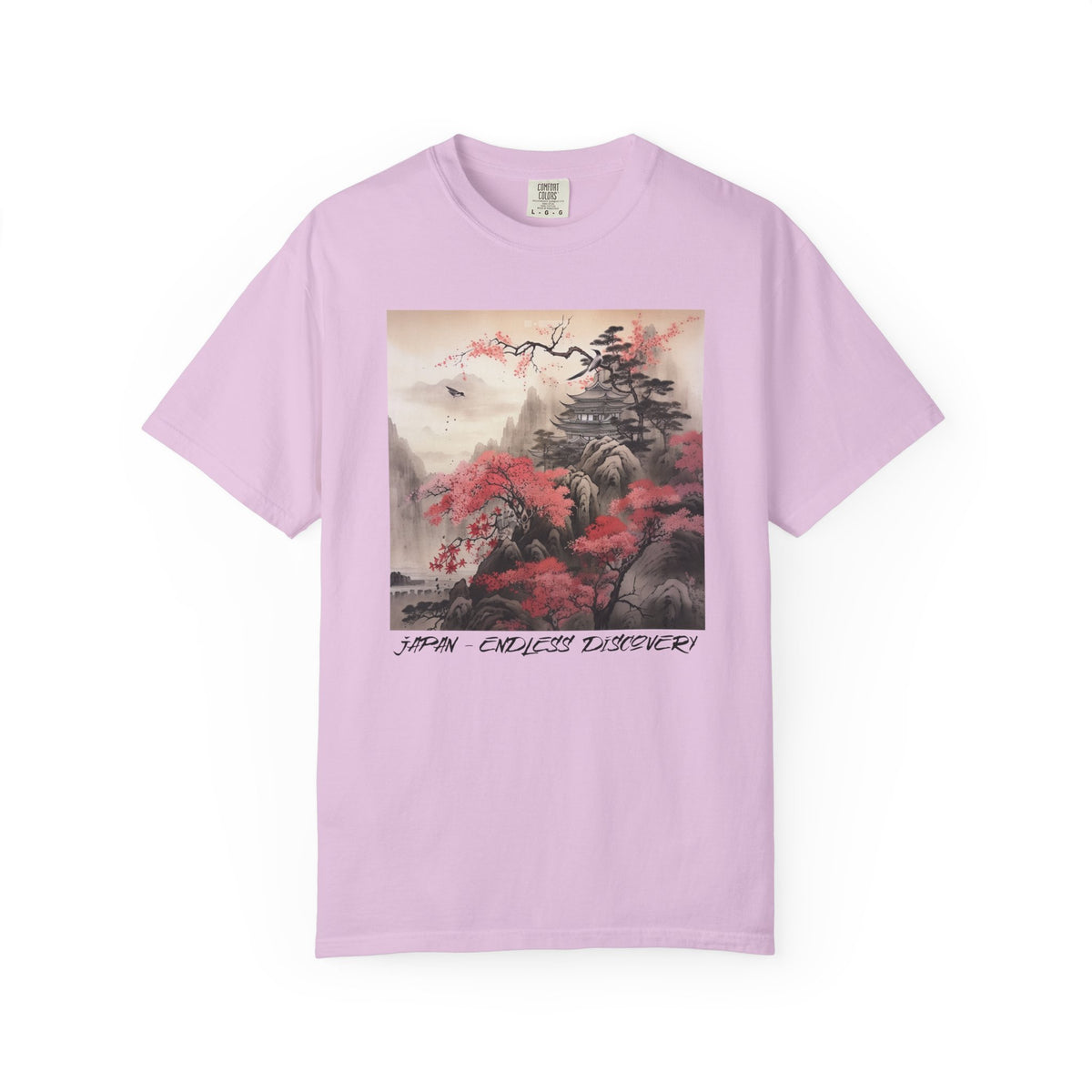 Japanese Mountain T-Shirt Pretty Sumi-e Style Japan Landscape Ink Painting Gift For Her Japanese Vacation Vintage Japanese Aesthetic Tee