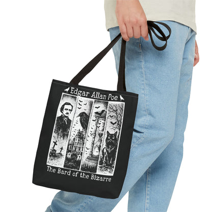 Edgar Allan Poe Tote Bag Gothic Literary Gift for Book Lover Dark Academia Macabre Accessory Halloween Tote Fall School Bag for Poetember Bags Printify