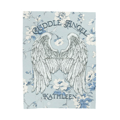 Custom Angel Wings Cuddle Plush Blanket Cozy Throw for Spiritual Gift for Birthday Christmas Gift for Mom or Best Girl Friends Angelic Love All Over Prints Printify 60" × 80"
