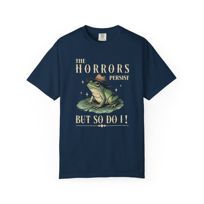 Funny Frog T-Shirt Retro Positive Vibe Froggy Meme Shirt Vintage Frog And Toad Aesthetic Frog Lover Gift For Her Birthday Viral Trendy Shirt T-Shirt Printify True Navy S