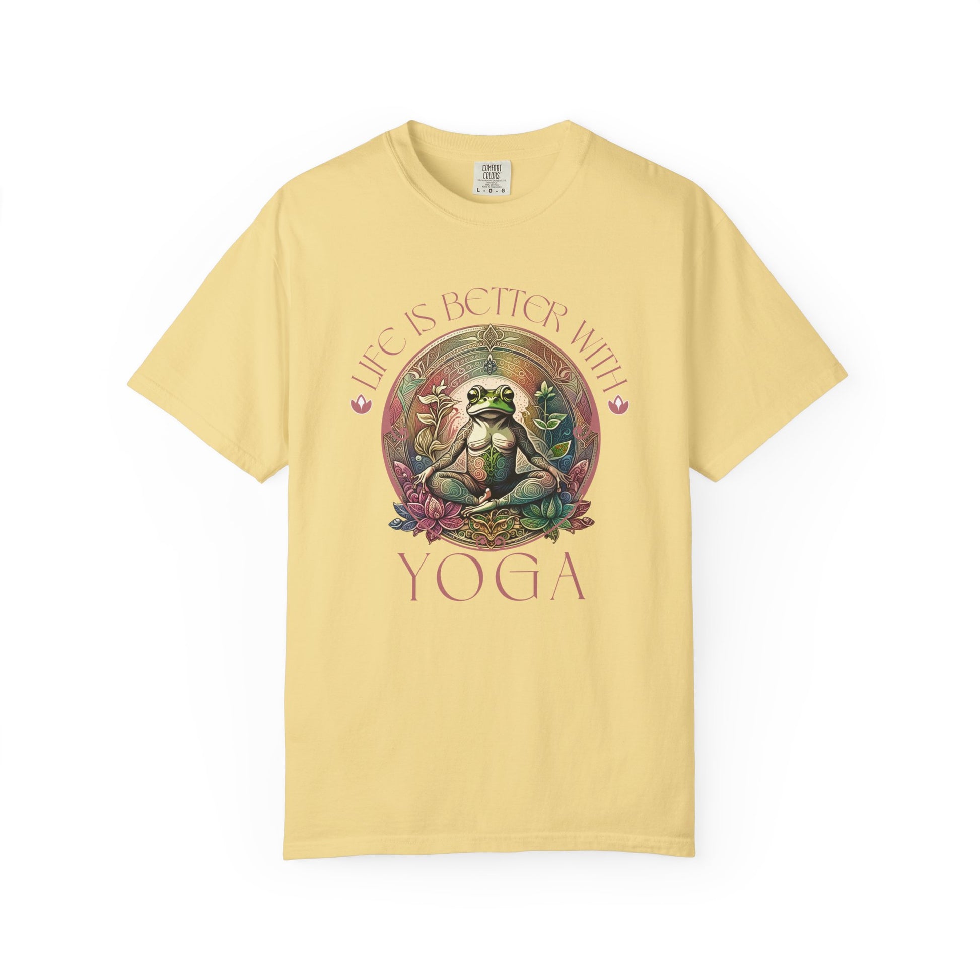Yoga Frog Life Is Better With Yoga Unisex T-Shirt, Casual Wear, Highlander Fan Gift, T-Shirt Printify Butter S