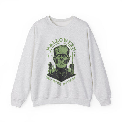 Vintage Halloween Frankenstein Monster Graphic Sweatshirt, Creepy Spooky Book Lover Gift, Horror Movie, Fall Festival Party Sweater. Sweatshirt Printify S Ash 