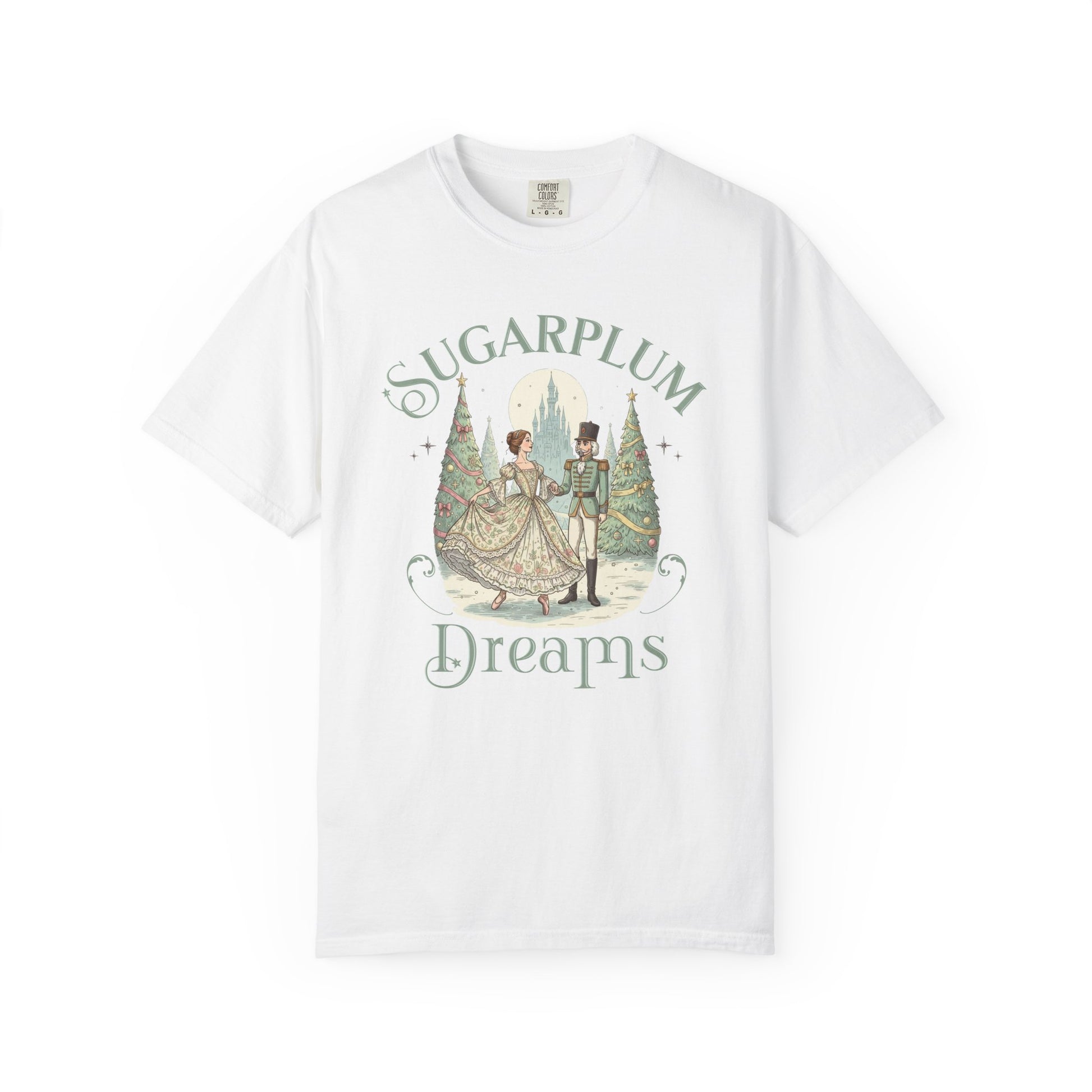 Nutcracker Ballet T-Shirt, Sugar Plum Fairy Christmas Tee, Holiday Dance Shirt, Coquette Pastel Christmas Gift T-Shirt Printify White S