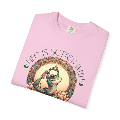 Green Yoga Frog Life Is Better With Yoga Unisex T-Shirt, Casual Wear, Highlander Fan Gift,