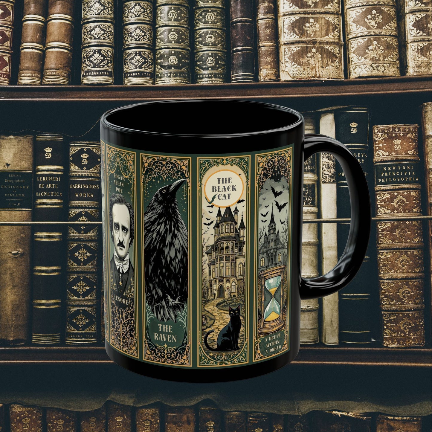 Edgar Allan Poe Mug Gothic Literary Gift For Book Lover Dark Academia Macabre Fall Coffee Cup Halloween Poetember Party Gift For Bookclub Mug Printify 11oz