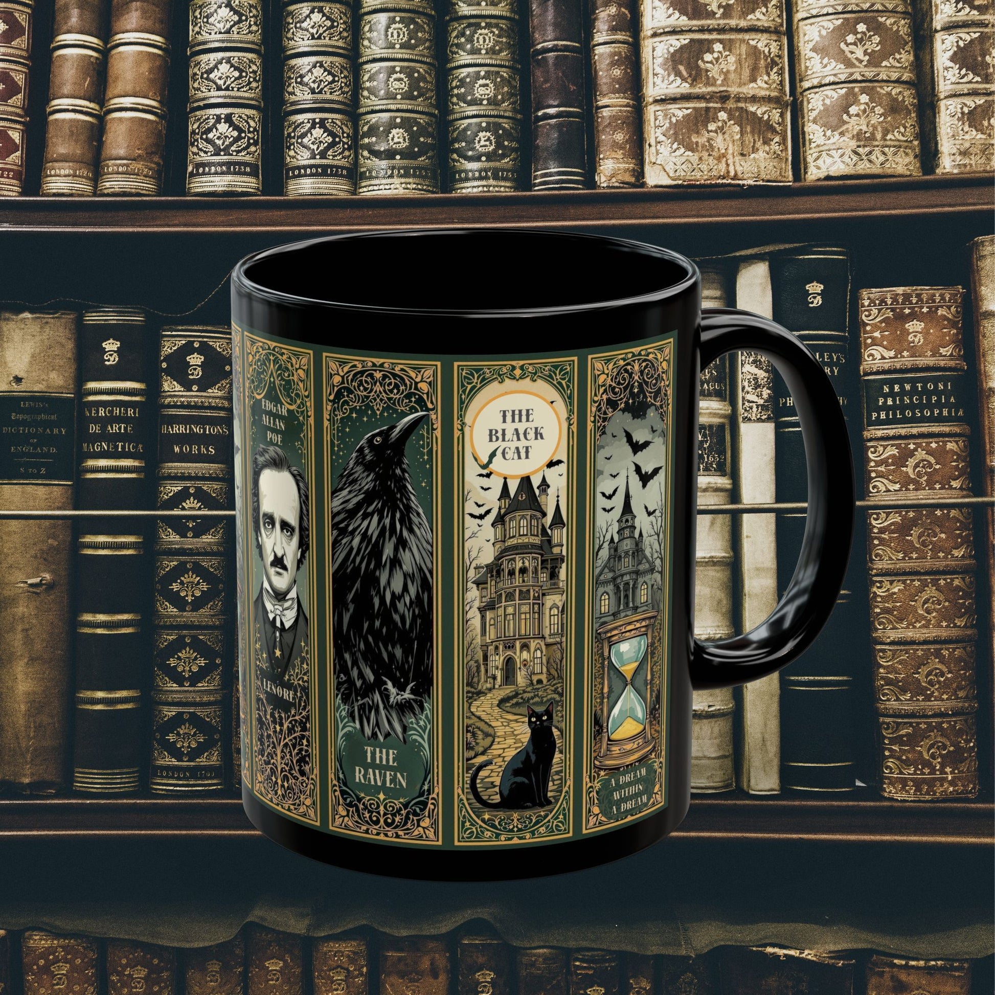 Edgar Allan Poe Mug Gothic Literary Gift For Book Lover Dark Academia Macabre Fall Coffee Cup Halloween Poetember Party Gift For Bookclub Mug Printify 11oz