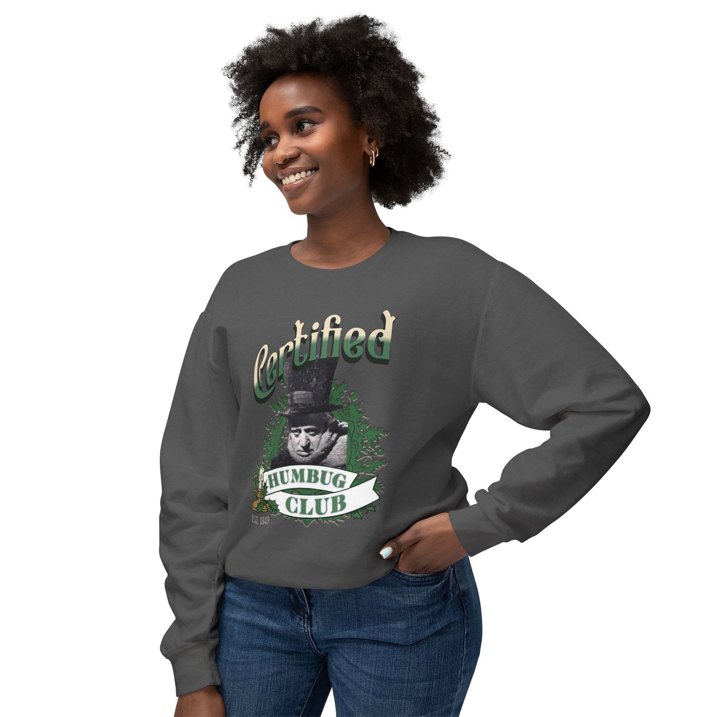 A Christmas Carol Sweatshirt Certified Humbug Club Crewneck, Funny Holiday Sweater, Unisex Gift, Casual Wear, Cozy Outfit, Christmas Jumper Sweatshirt Printify