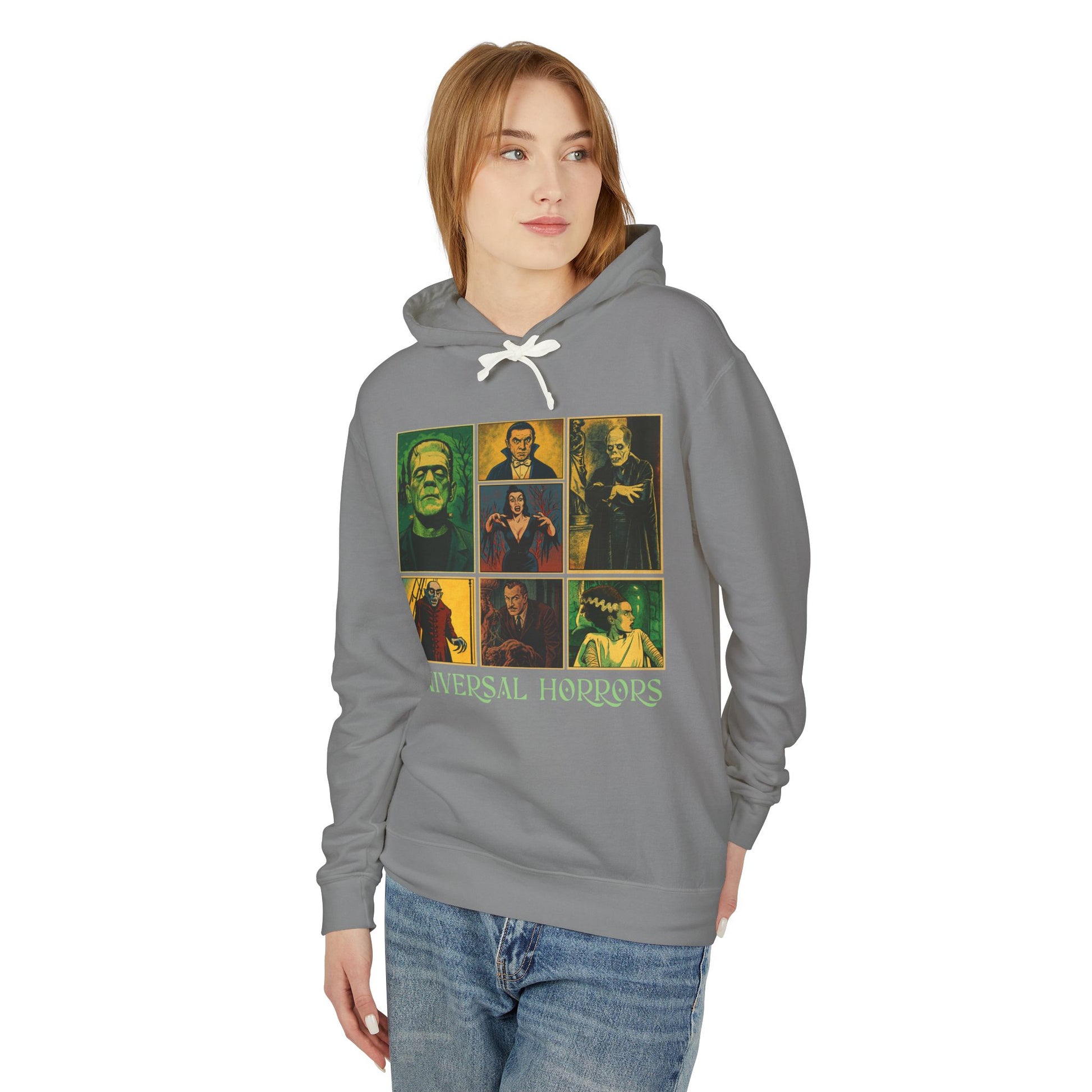 Universal Horrors Unisex Hooded Sweatshirt - Spooky Apparel for Halloween, Horror Fans, Movie Lovers, Cozy Wear, Gift Hoodie Printify