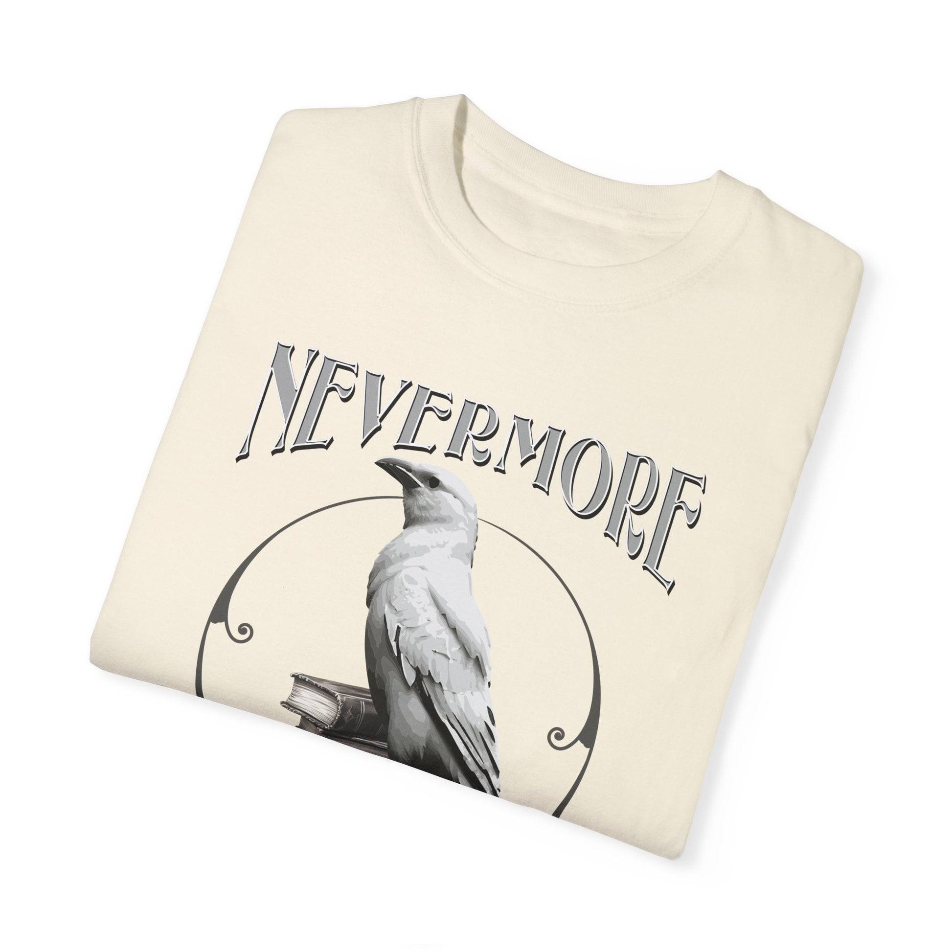 Edgar Allan Poe The White Raven Unisex Garment-Dyed T-shirt T-Shirt Printify   