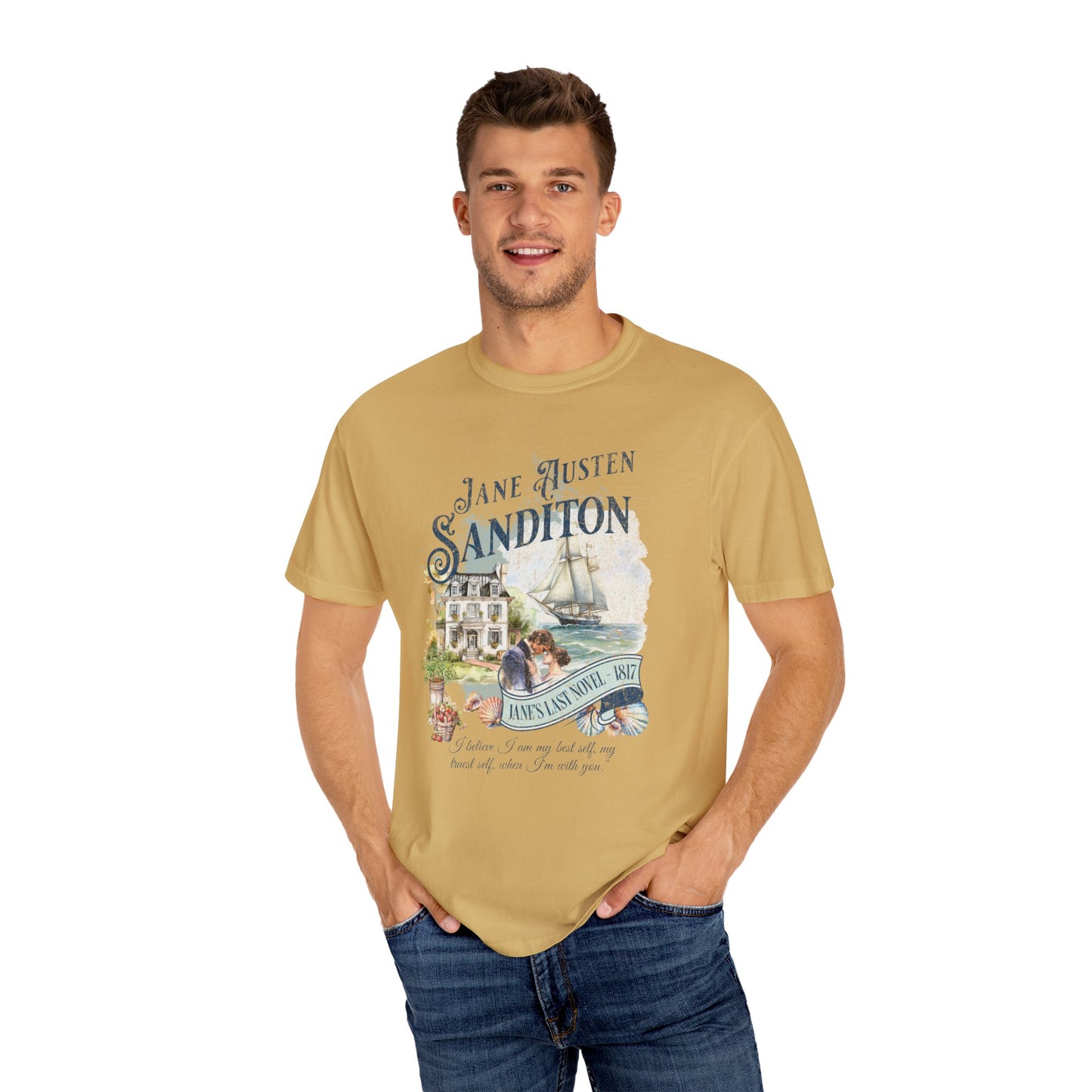 Sanditon Jane Austen Fan T-Shirt Historical Romance Reader Gift T-Shirt Printify   