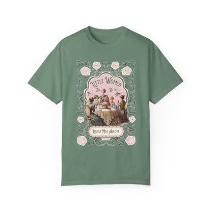 Little Women Comfort Colors T-Shirt, Louisa May Alcott Historical Romance, Bookish Literary Fan Art Tee Gift for Her Bookclub Crewneck Shirt T-Shirt Printify Light Green S 