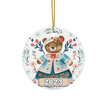 Christmas 2023 Ornament, Scandinavian, Swedish Decoration, Holiday Gift Idea, Heirloom Keepsake, Host Gift Exchange, Family Xmas Tree Bauble Home Decor Printify Circle One Size 