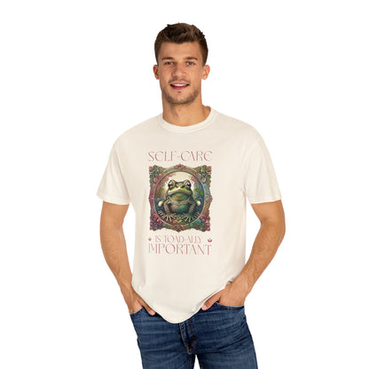 Frog Self-Care Is Toad-ally Important Unisex T-Shirt, Casual Wear, Highlander Fan Gift, T-Shirt Printify