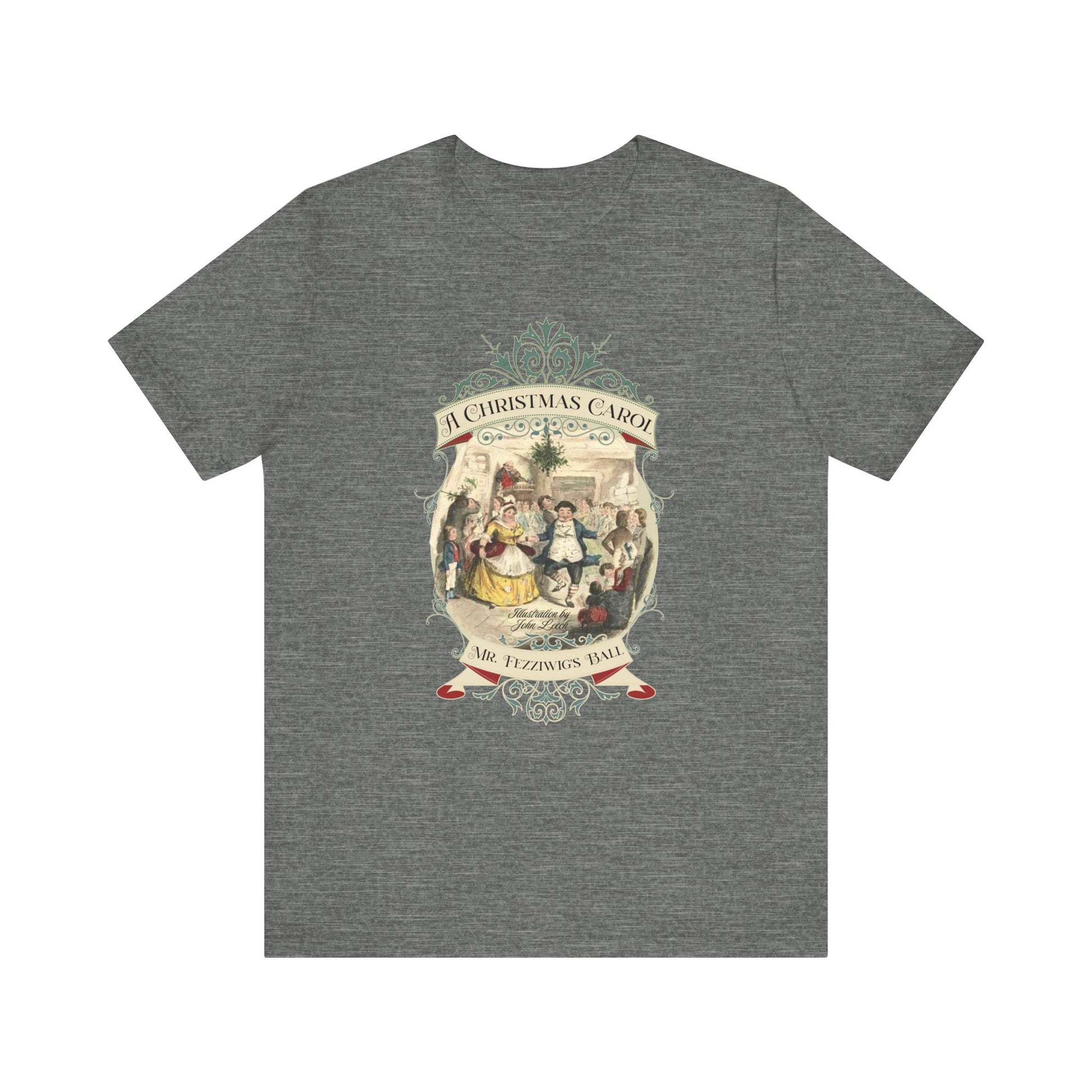 A Christmas Carol TShirt, Vintage Charles Dickens Victorian, Scrooge Fezziwig's Ball, Holiday Tradition X-Mas Movie T-shirt Bookish Christmas T-Shirt Printify Deep Heather XS 