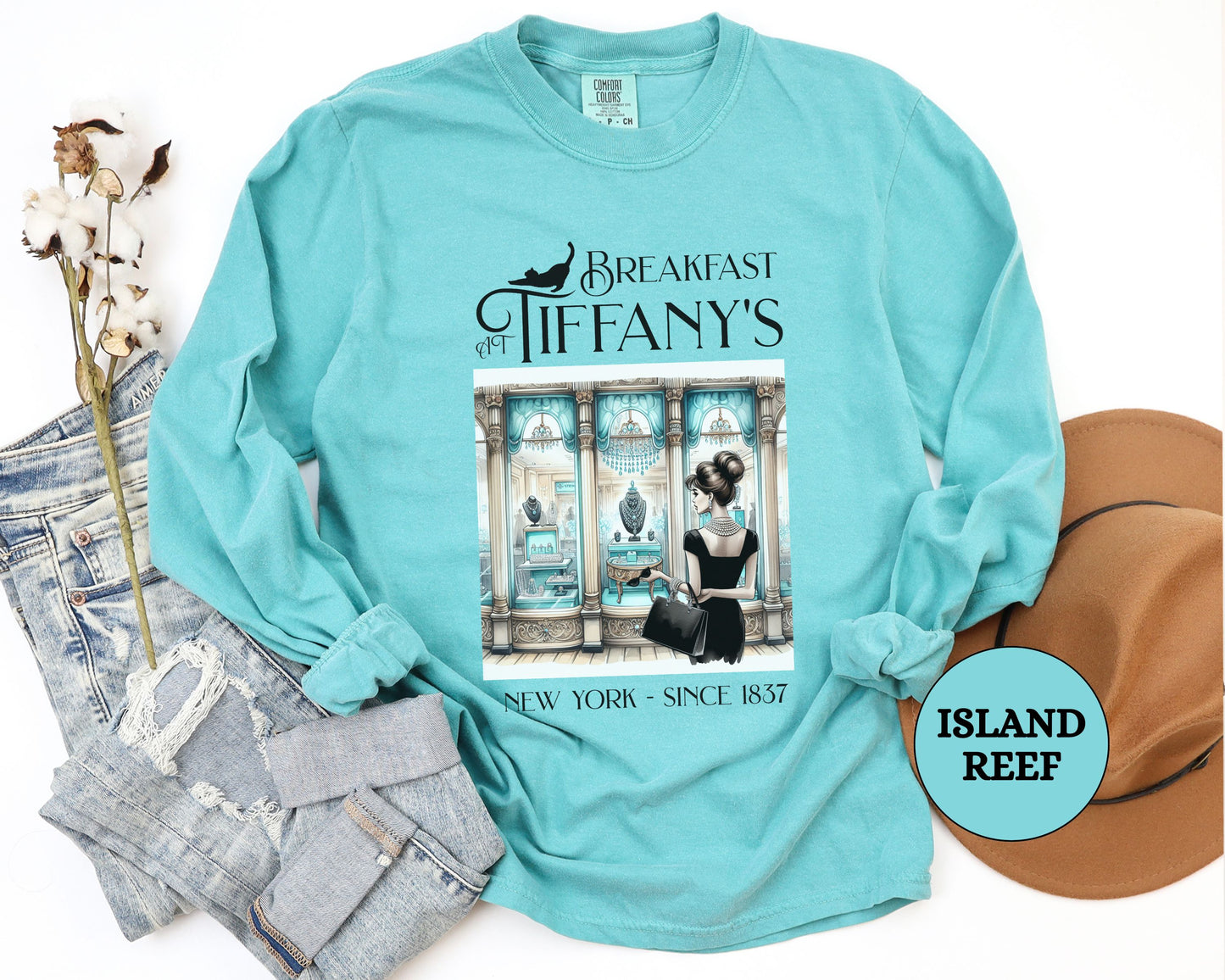 Breakfast at Tiffany's Shirt Audrey Hepburn Gift Girls Weekend Trip Shirt Gift for Bridal Shower Birthday Gift Party Favors Cruise T Shirt Long-sleeve Printify   