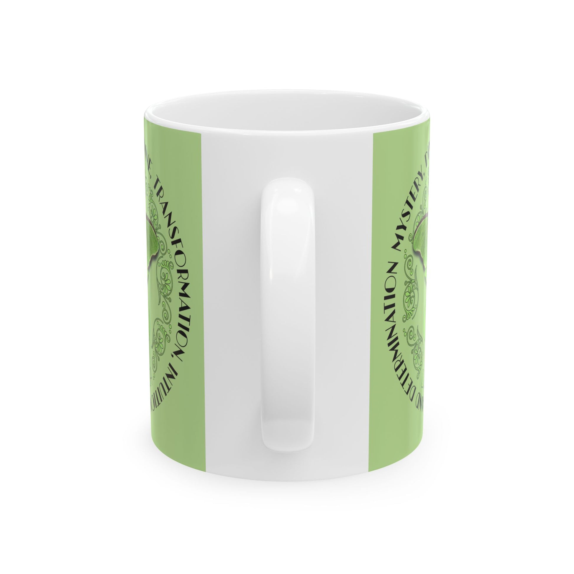 Luna Moth Coffee Mug Devine Feminine Gift For Green Witch Cottagecore Mystical Botanical Gift For Goddess Celestial Energy Coffee Cup BFF Mug Printify   