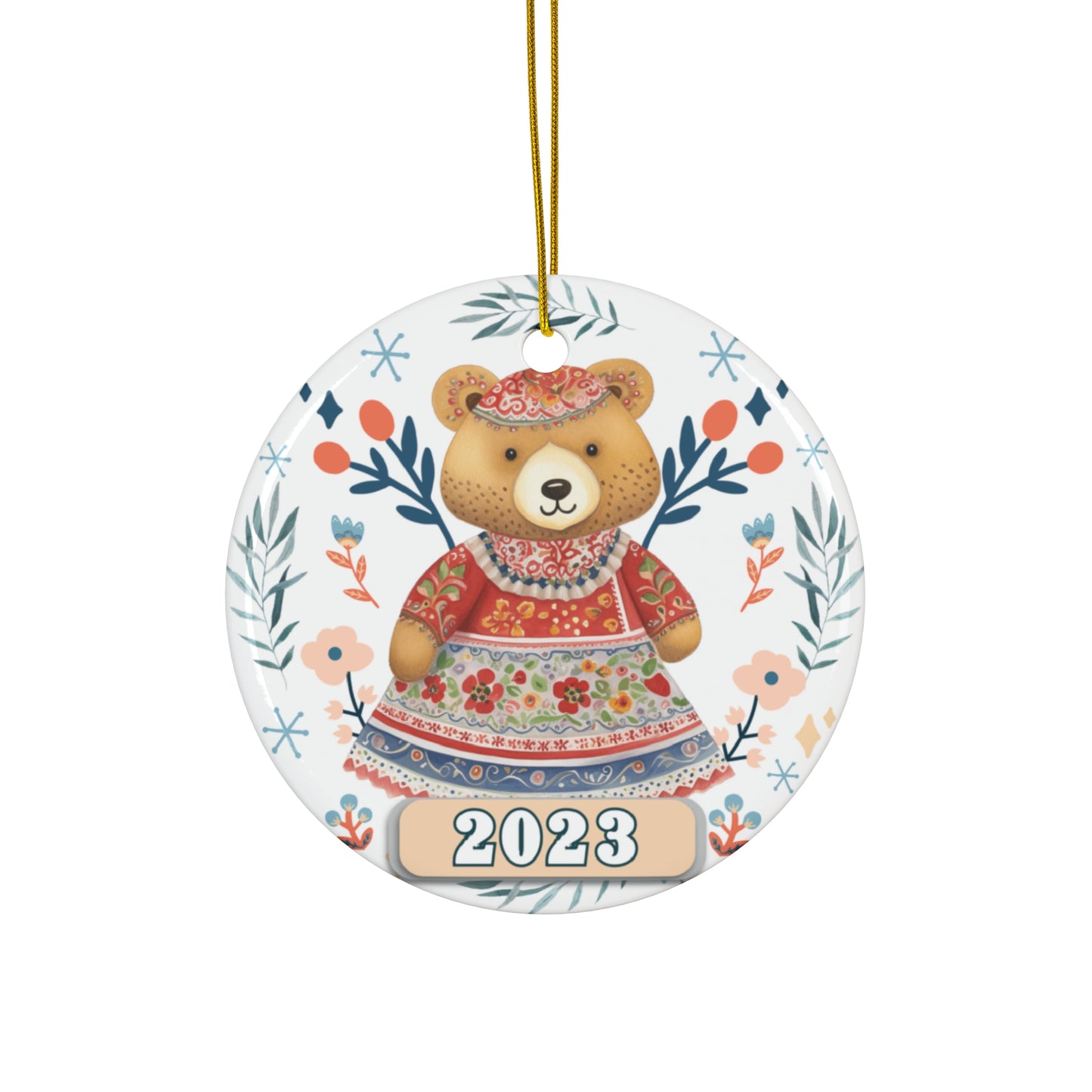 Christmas 2023 Ornament, Scandinavian, Swedish Decoration, Holiday Gift Idea, Heirloom Keepsake, Host Gift Exchange, Family Xmas Tree Bauble Home Decor Printify Circle One Size 