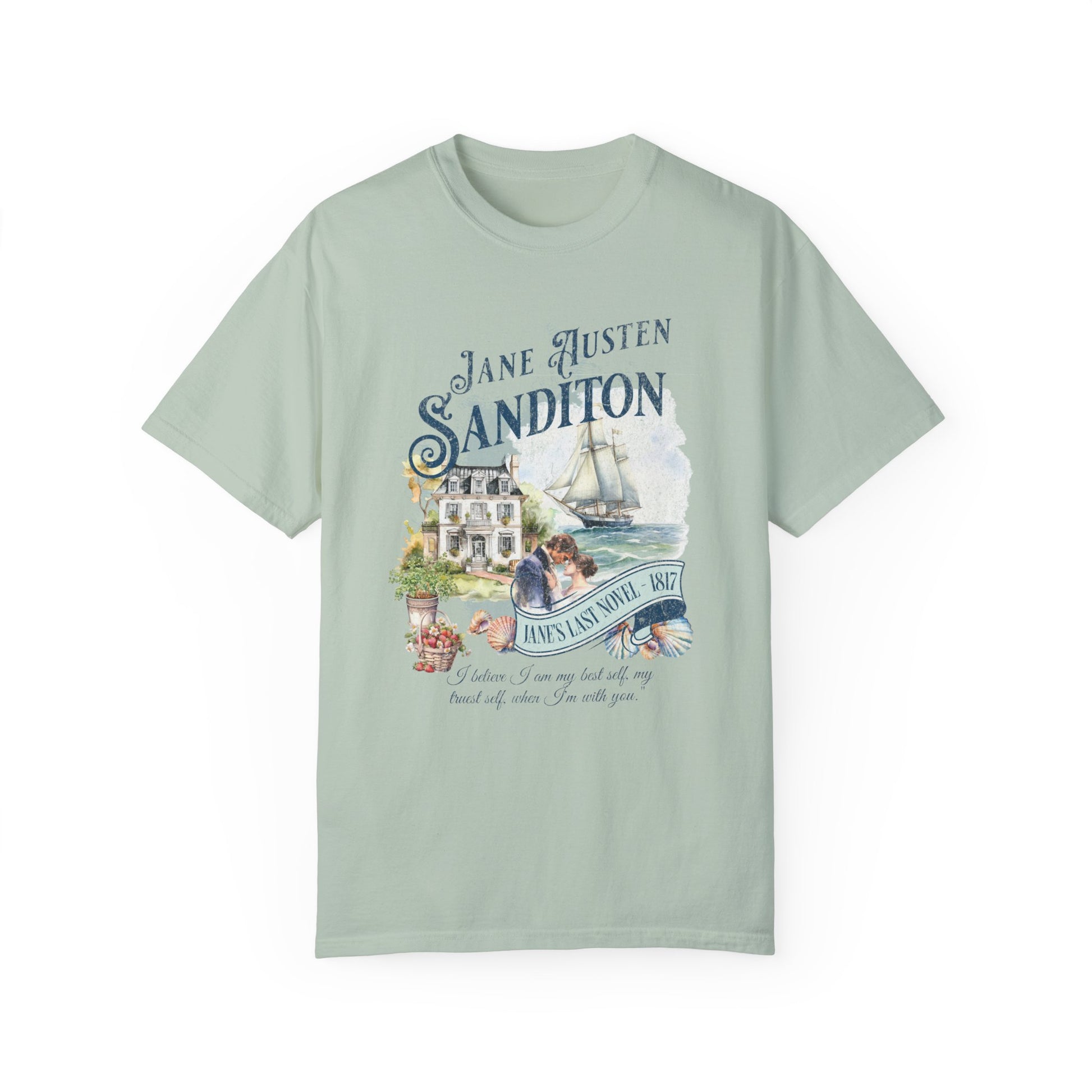 Sanditon Jane Austen Fan T-Shirt Historical Romance Reader Gift T-Shirt Printify Bay S 